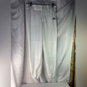 Adidas Aeroready Baseball Pants Adult Medium White Non-Slip Waist Relaxed Snap